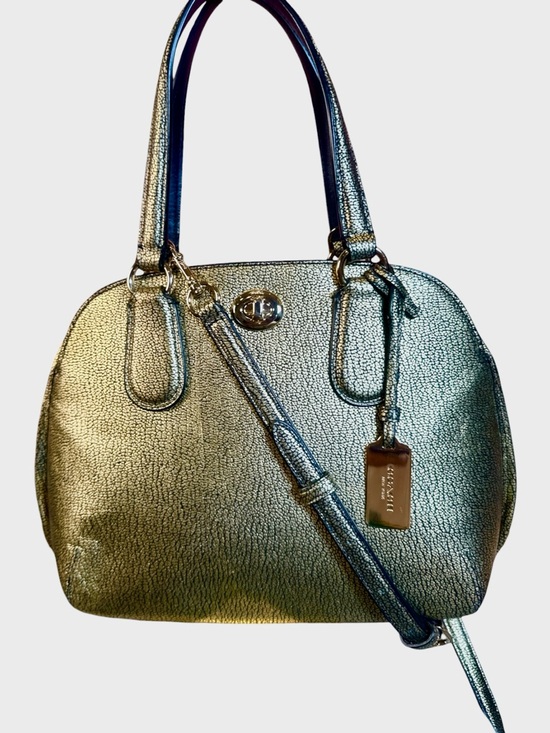 Coach Handbags - COACH Mini Prince St Metallic Gold Crossbody Like New